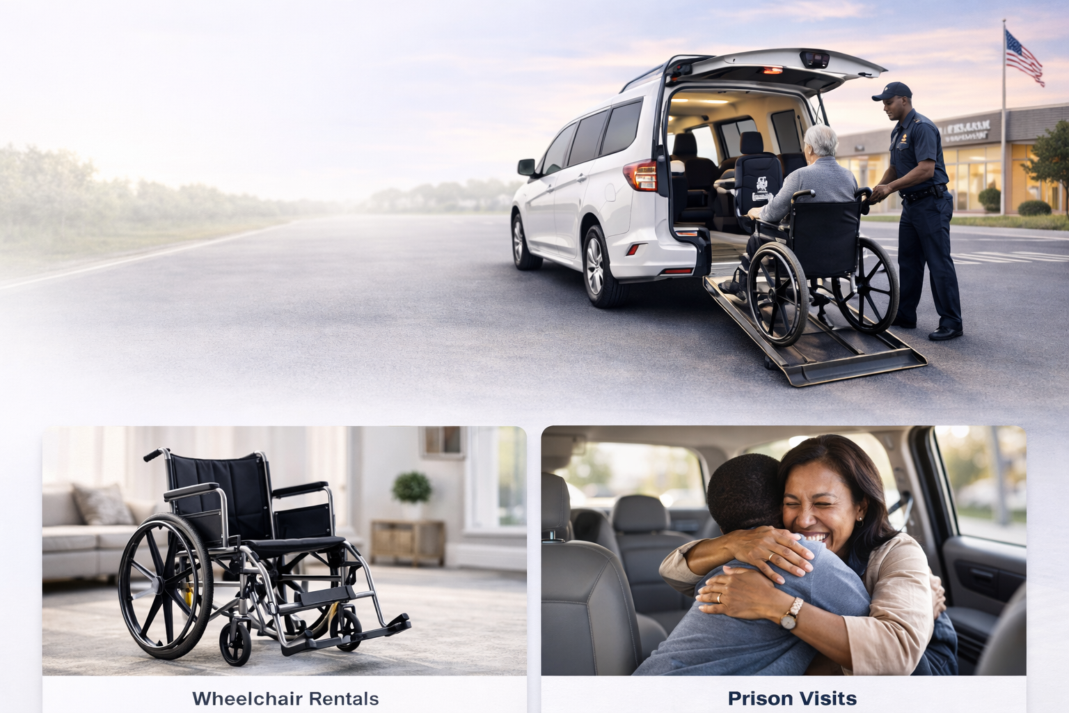 Wheelchair rentals and prison visit transportation services